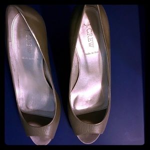 j. Crew Peep toe leather  heel.
